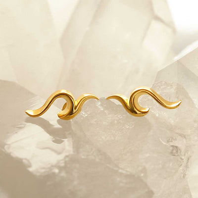 MS1227G GOLD PLATED SILVER TRIBAL FLAME STUDS