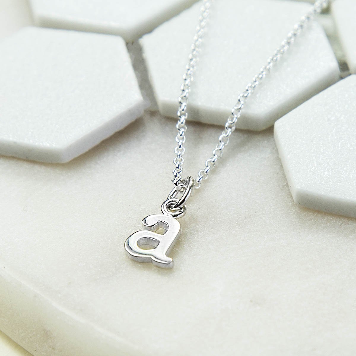 Sterling Silver Initial Letter Necklace