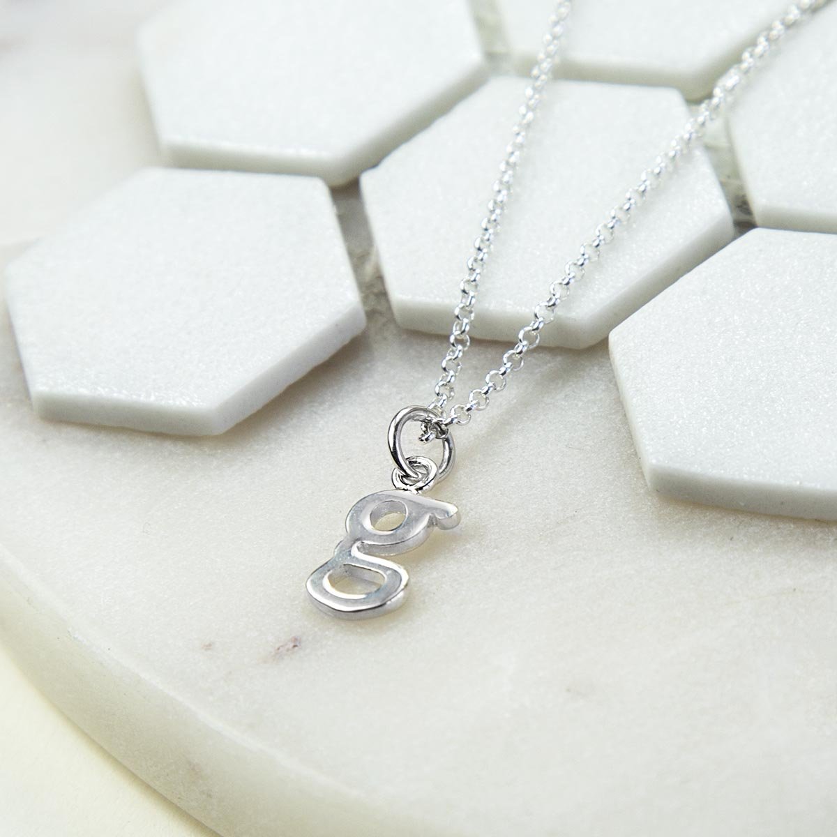 Sterling Silver Initial Letter Necklace