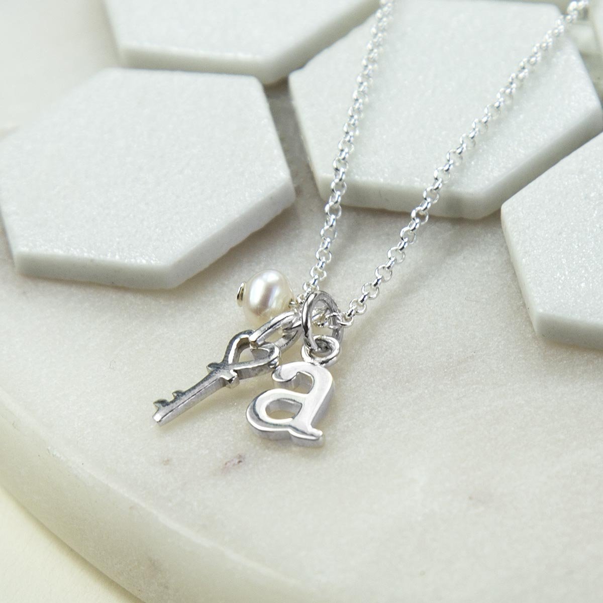 Sterling Silver Initial Letter Necklace