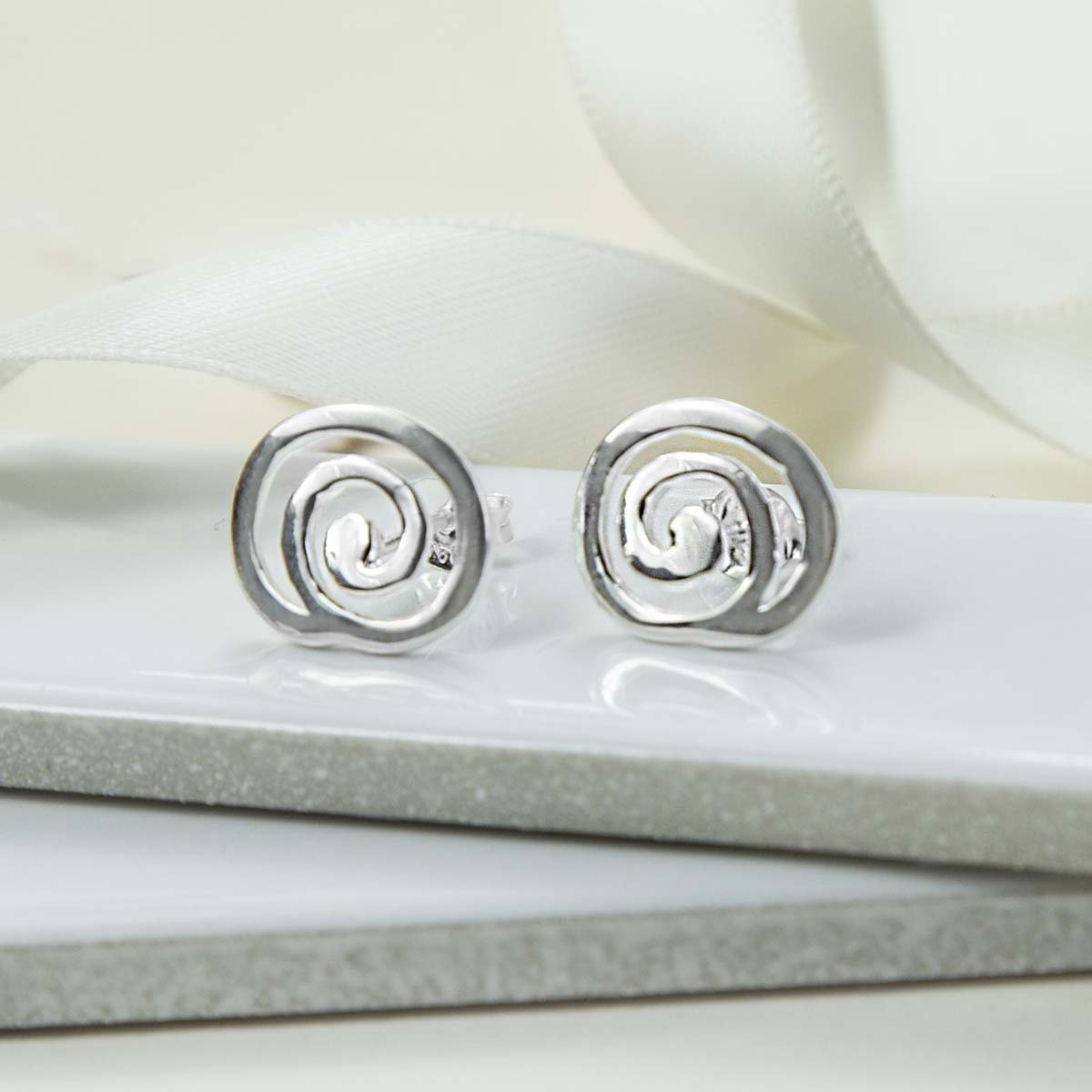 Sterling Silver Spiral Studs