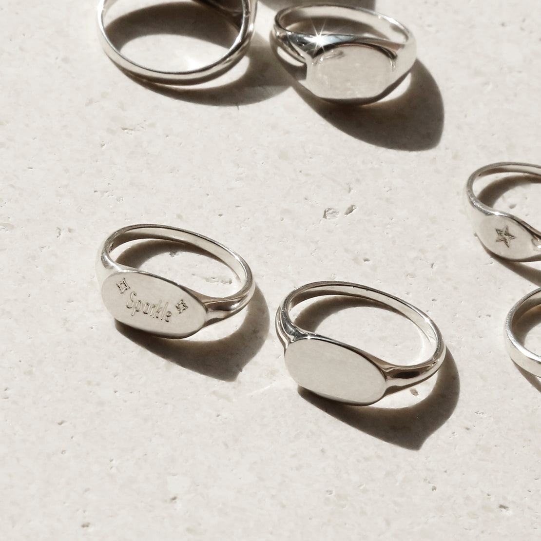 Sterling Silver Landscape Signet Ring