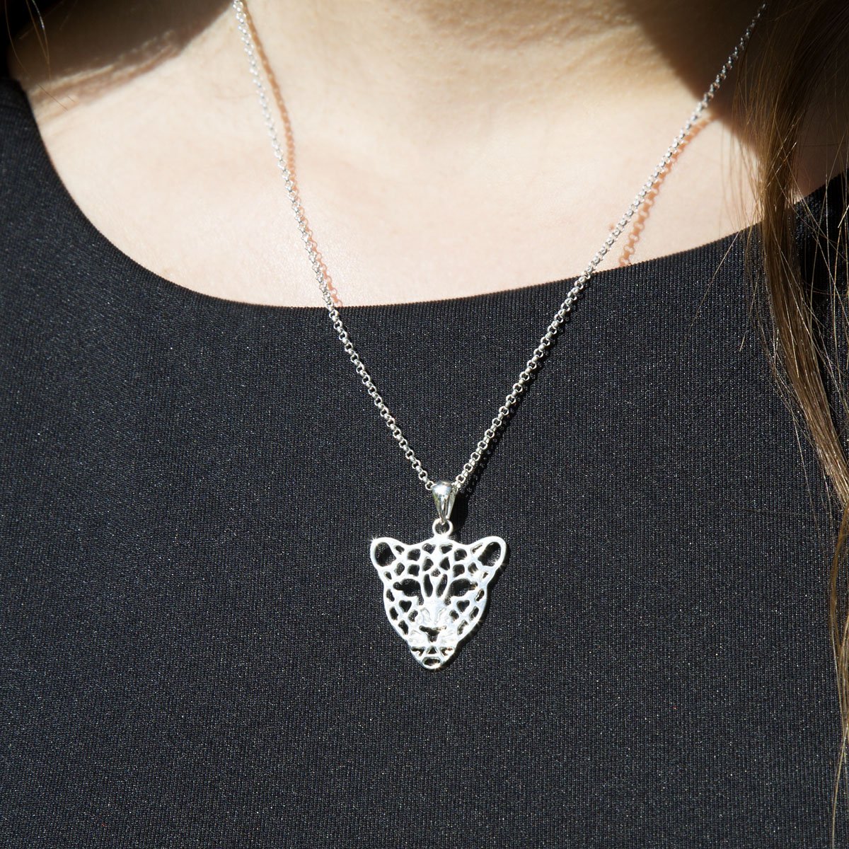 Sterling Silver Leopard Necklace
