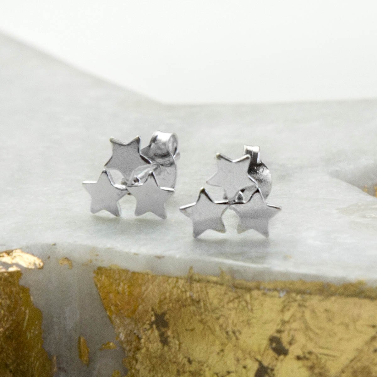 Sterling Silver Star Stud Earrings