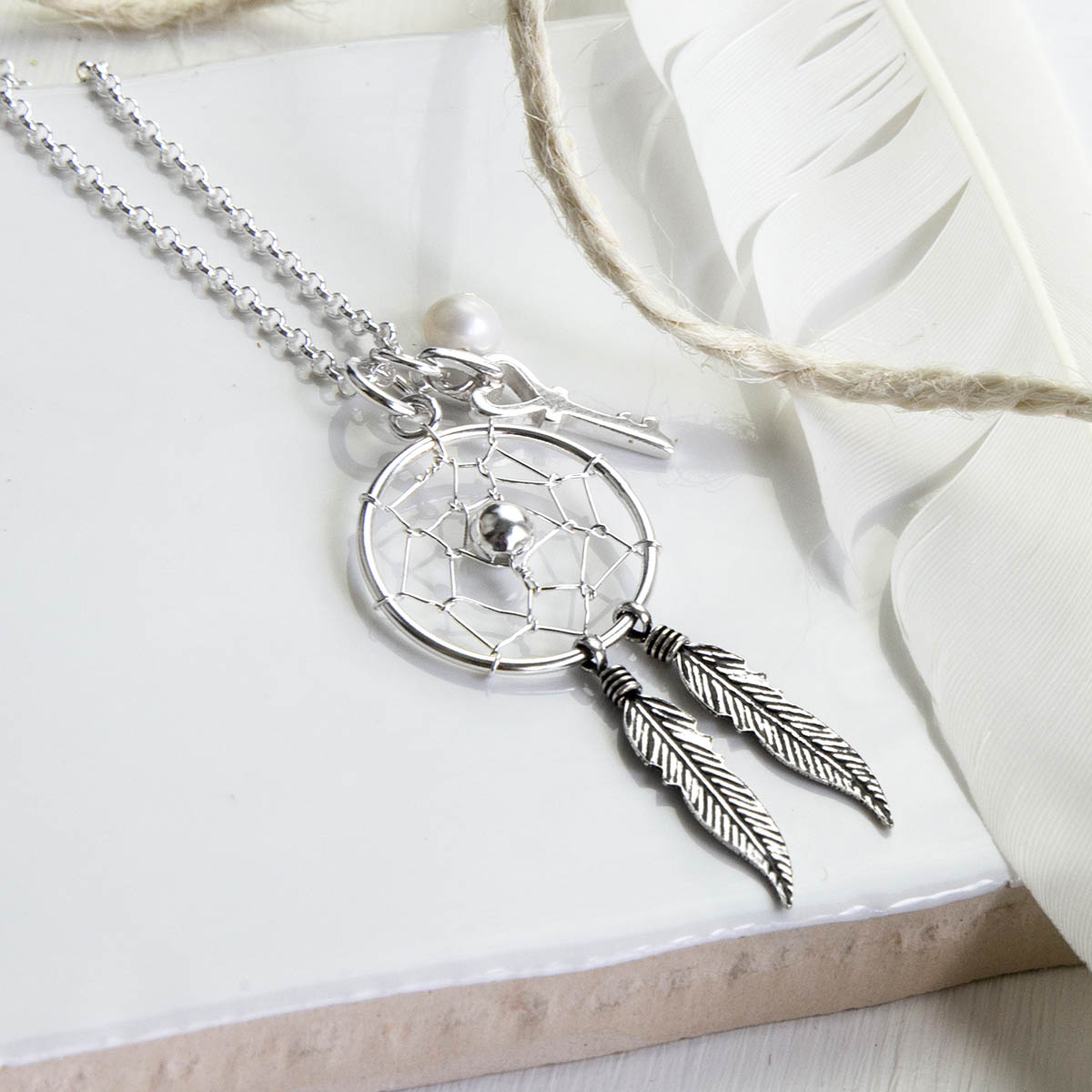 Sterling Silver Dream Catcher Necklace