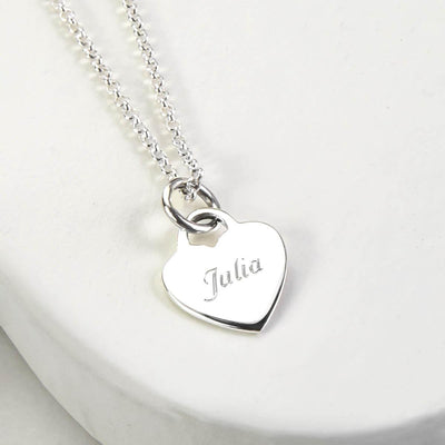 MC258P STERLINGSILVERENGRAVABLEHEARTNECKLACE 003