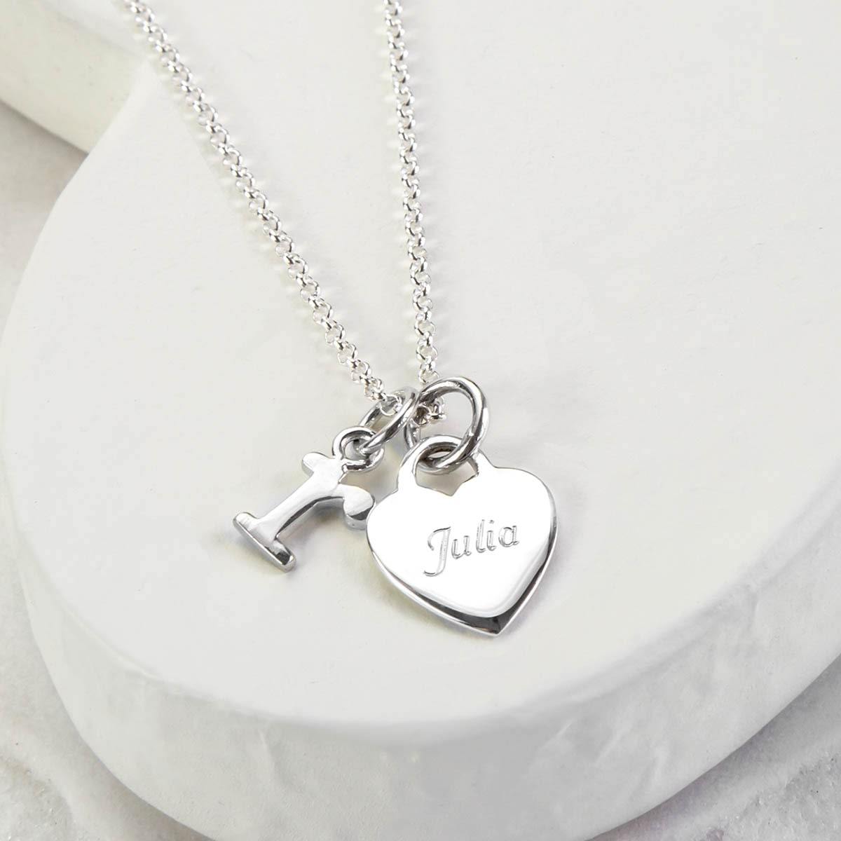 Engravable Sterling Silver Heart Necklace