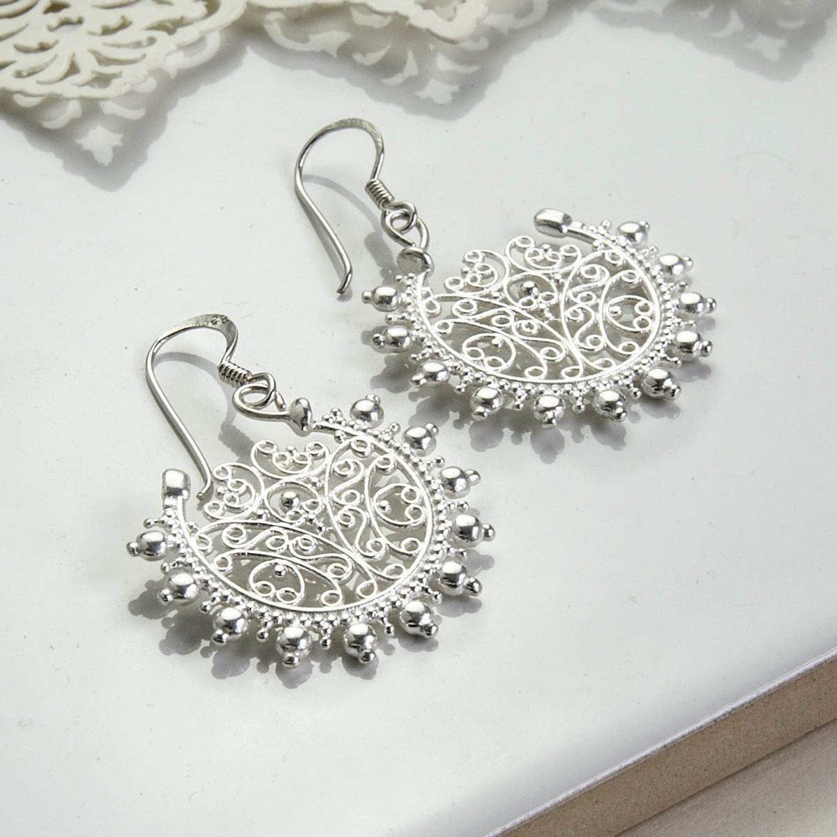 Sterling Silver Indian Summer Dangly Earrings