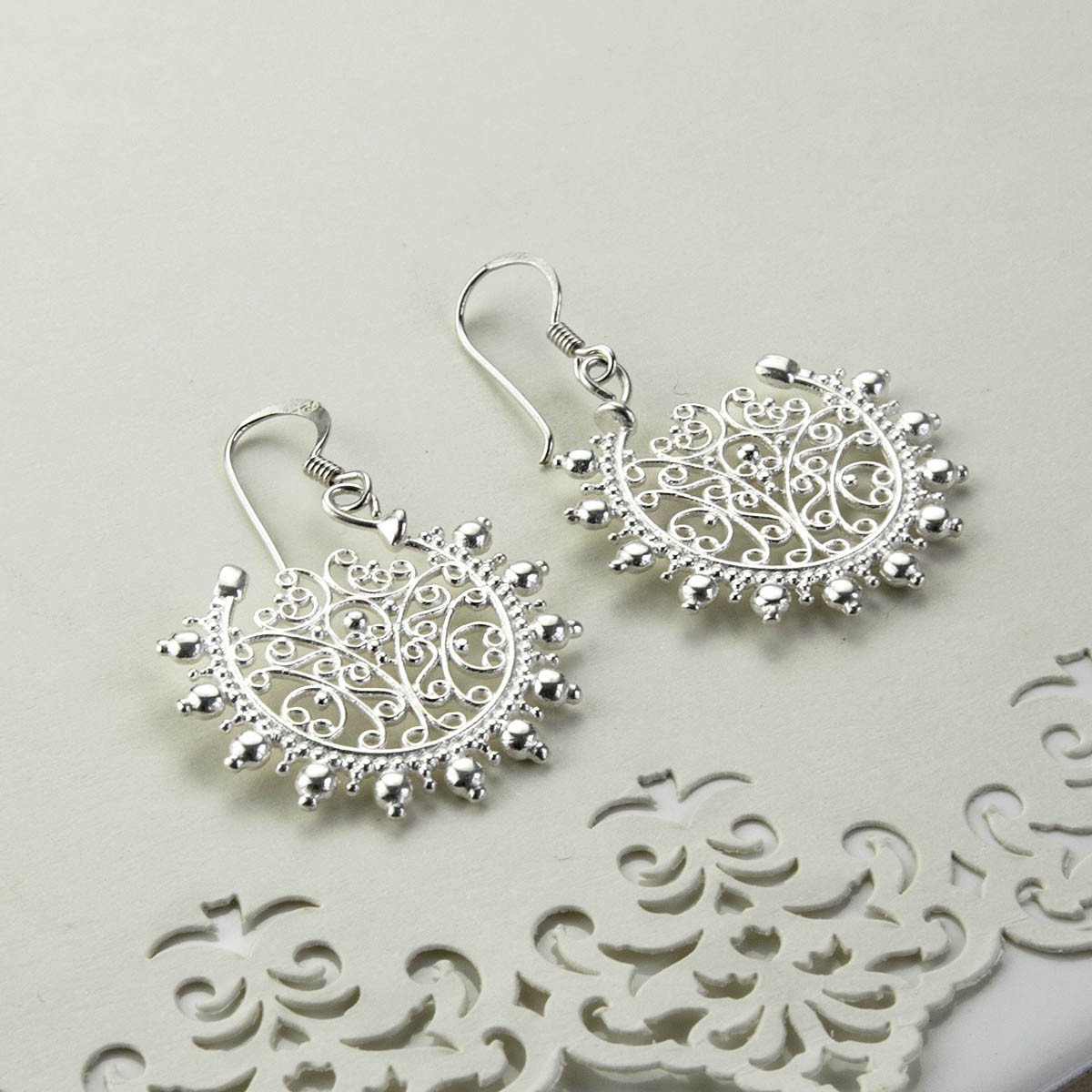 Sterling Silver Indian Summer Dangly Earrings