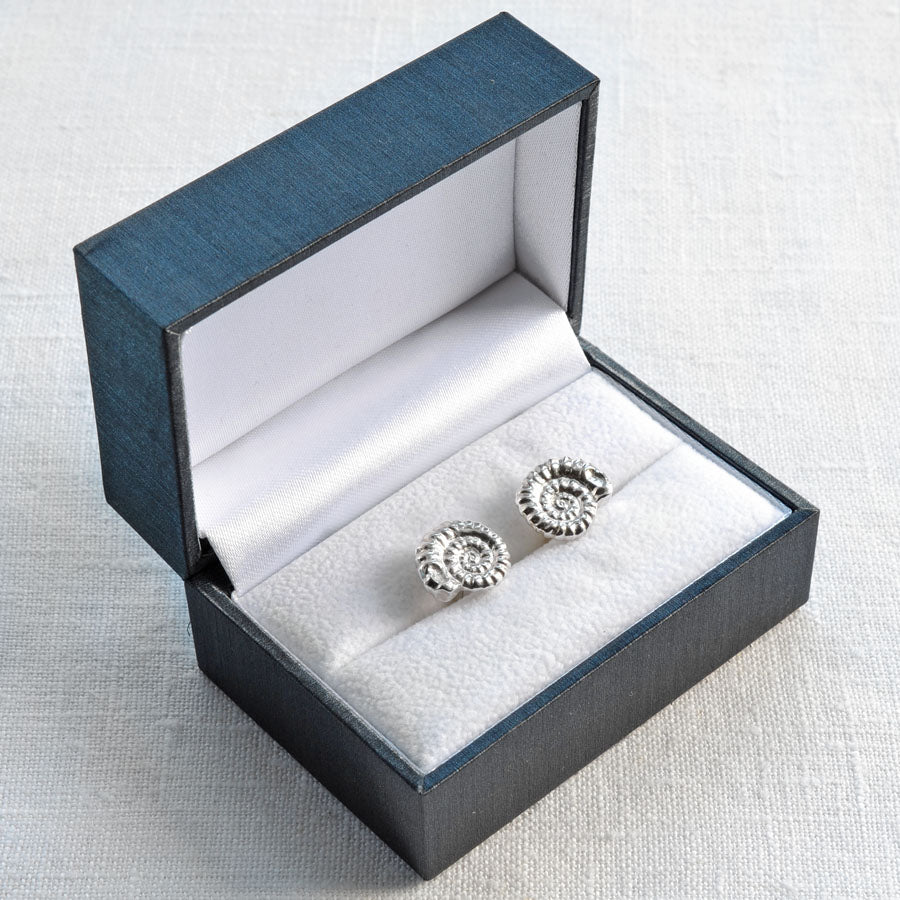 Sterling Silver Ammonite Cufflinks