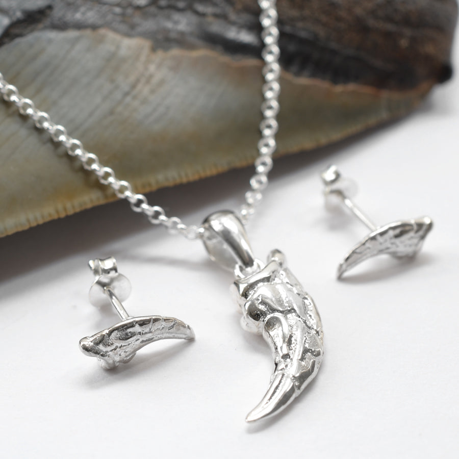 Sterling Silver Raptor Claw Stud Earrings