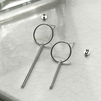 ML972 STERLING SILVER BAR AND RING MISMATCH STUDS 3