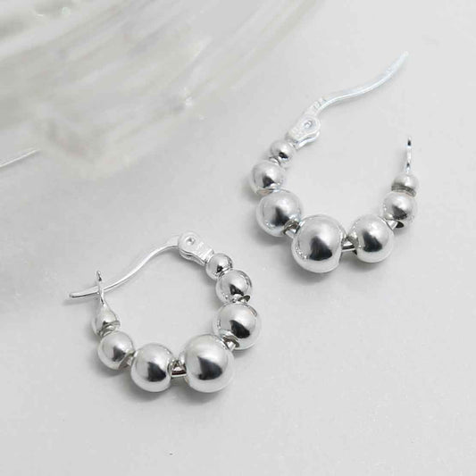 ML975 STERLING SILVER BUBBLE HOOPS 5