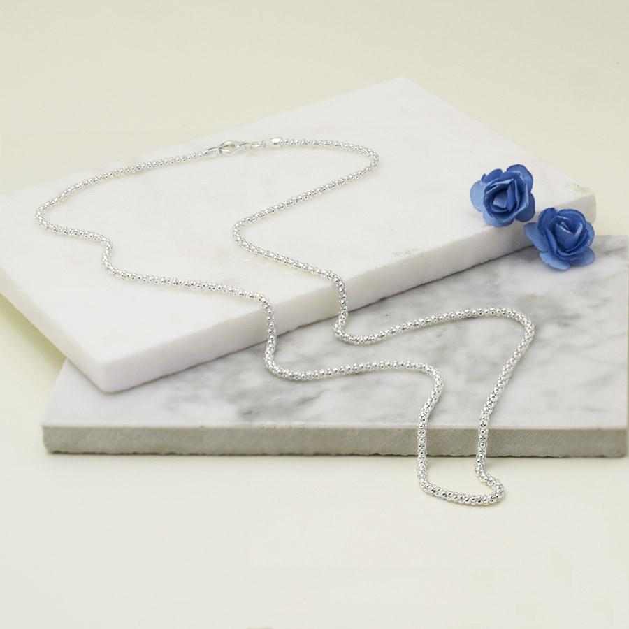 Sterling Silver Popcorn Chain Necklace (16-24")