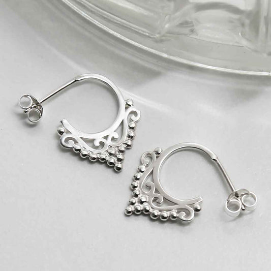 ML978 STERLING SILVER DALIA HOOPS STUDS 6