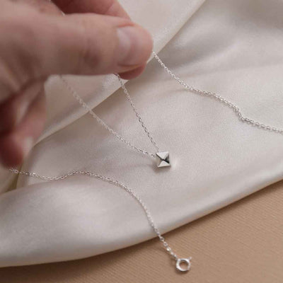 ML979 STERLING SILVER GEOMETRIC NECKLACE 1