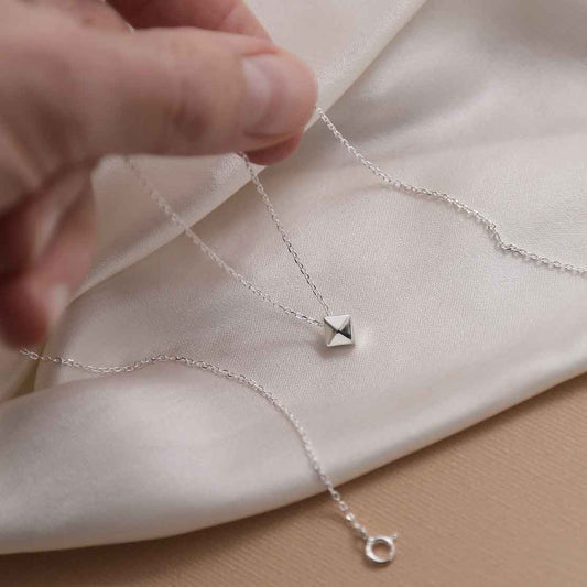 ML979 STERLING SILVER GEOMETRIC NECKLACE 1