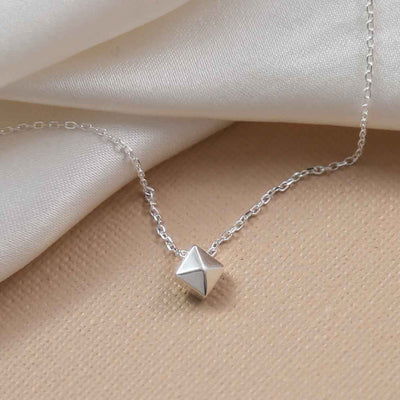 ML979 STERLING SILVER GEOMETRIC NECKLACE 2