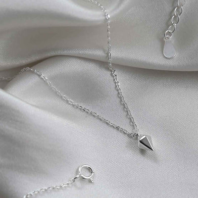 ML980 STERLING SILVER DIAMOND SHAPE NECKLACE 1
