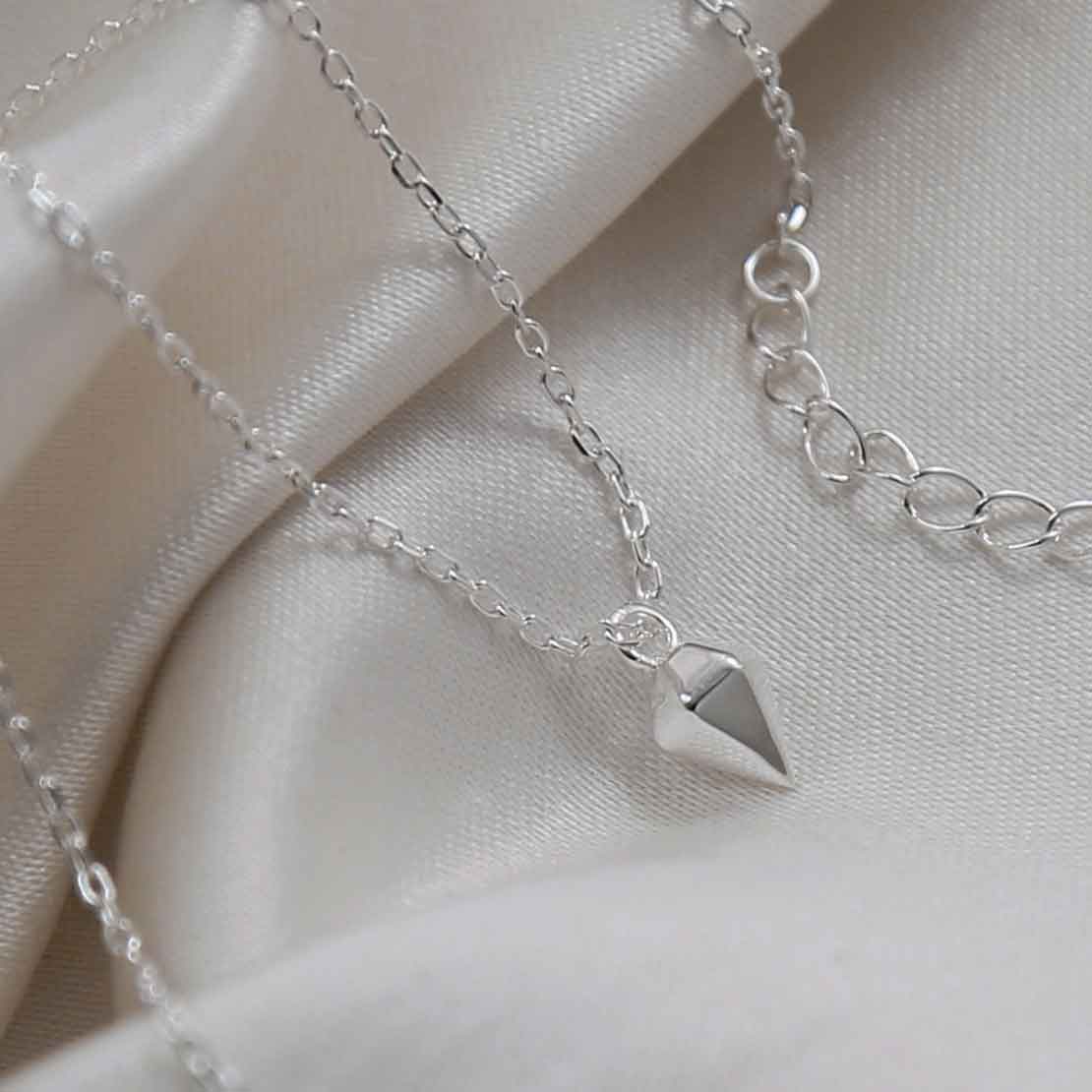 Sterling Silver Diamond Shape Necklace