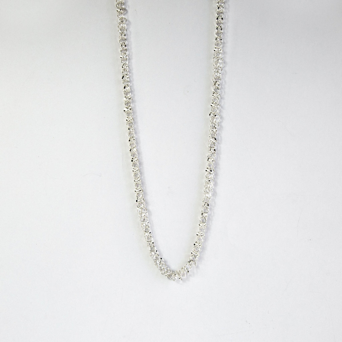 Sterling Silver Velvet Circles Necklace (18-24")