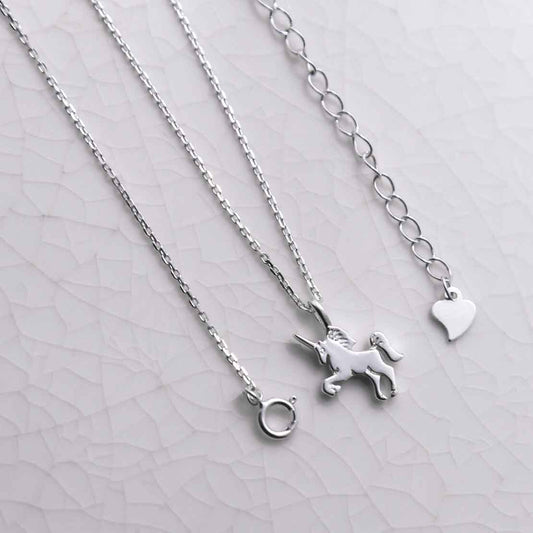 ML981 STERLING SILVER UNICORN NECKLACE 2