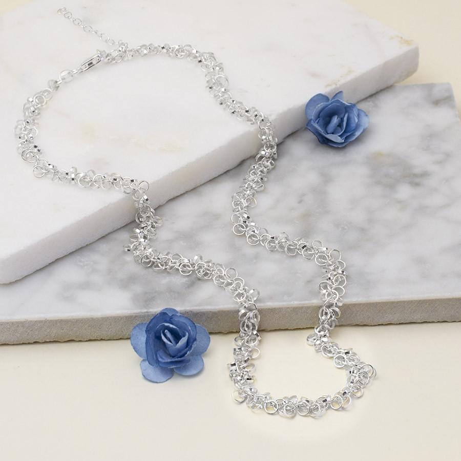 Sterling Silver Velvet Circles Necklace (18-24")