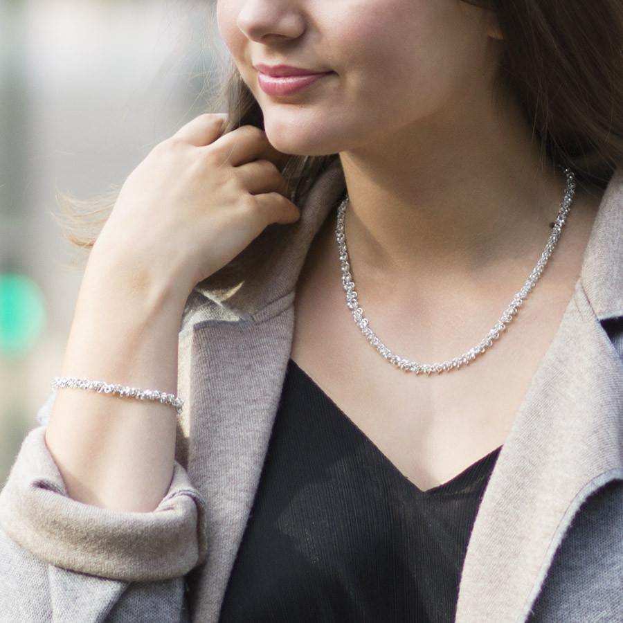 Sterling Silver Velvet Circles Bracelet