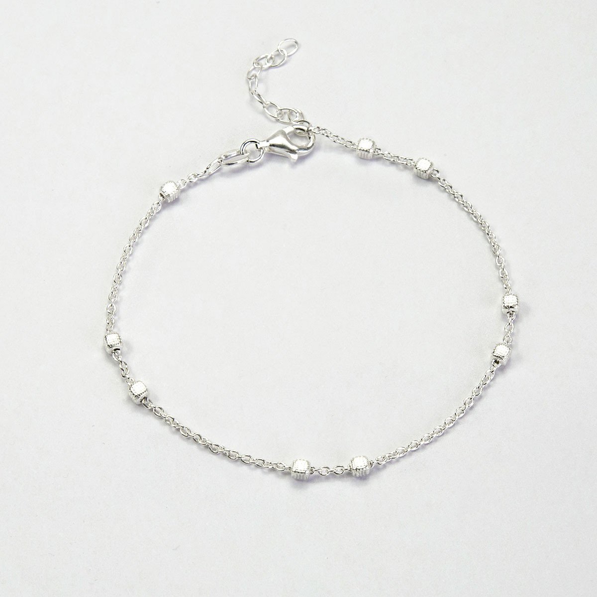 Sterling Silver Delicate Boxes Bracelet