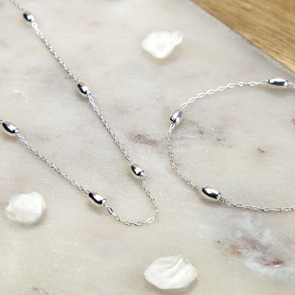 Sterling Silver Dew Drop Necklace (18-24")