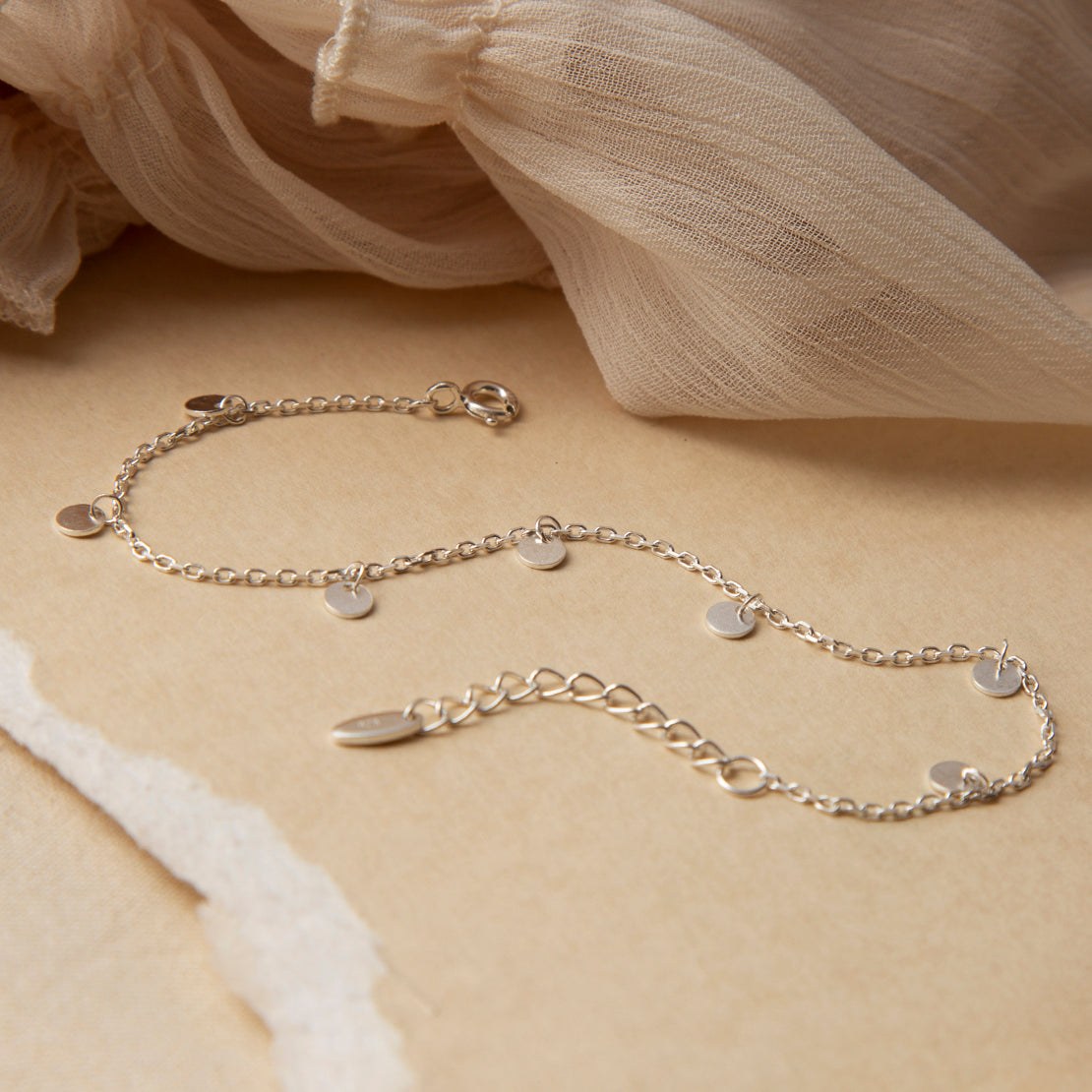 Sterling Silver Coin Charm Bracelet