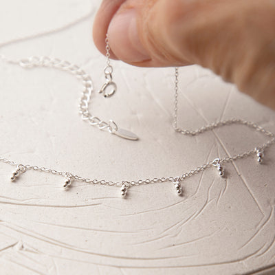 ML968N STERLING SILVER HANGING LANTERNS NECKLACE 2