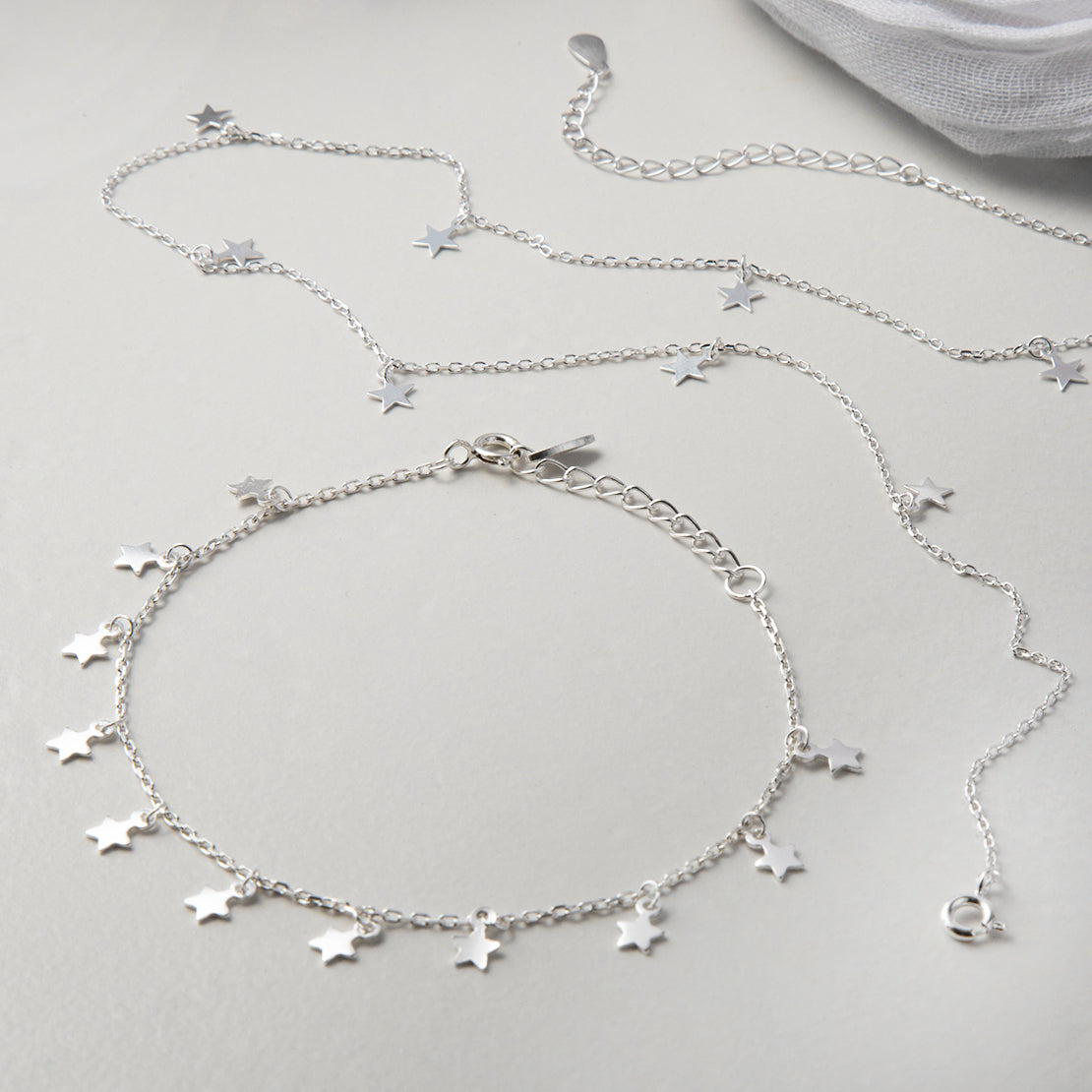 Sterling Silver Star Charm Bracelet