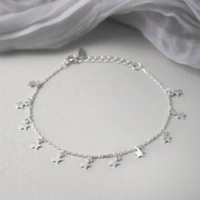 ML984B STERLING SILVER STAR CHARM BRACELET 1