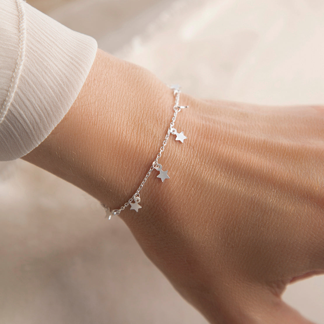 Sterling Silver Star Charm Bracelet