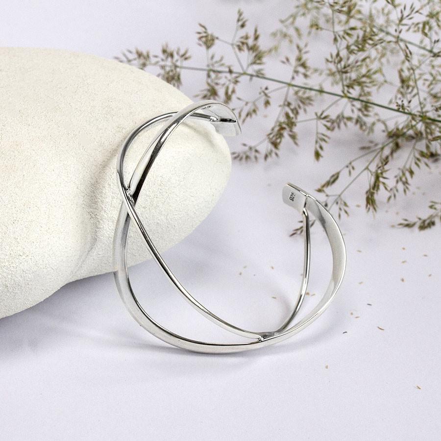 Sterling Silver Infinity Bangle