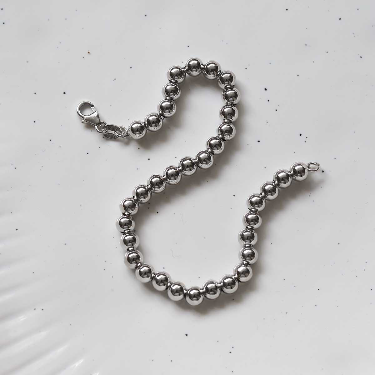Sterling Silver Round Beads Bracelet