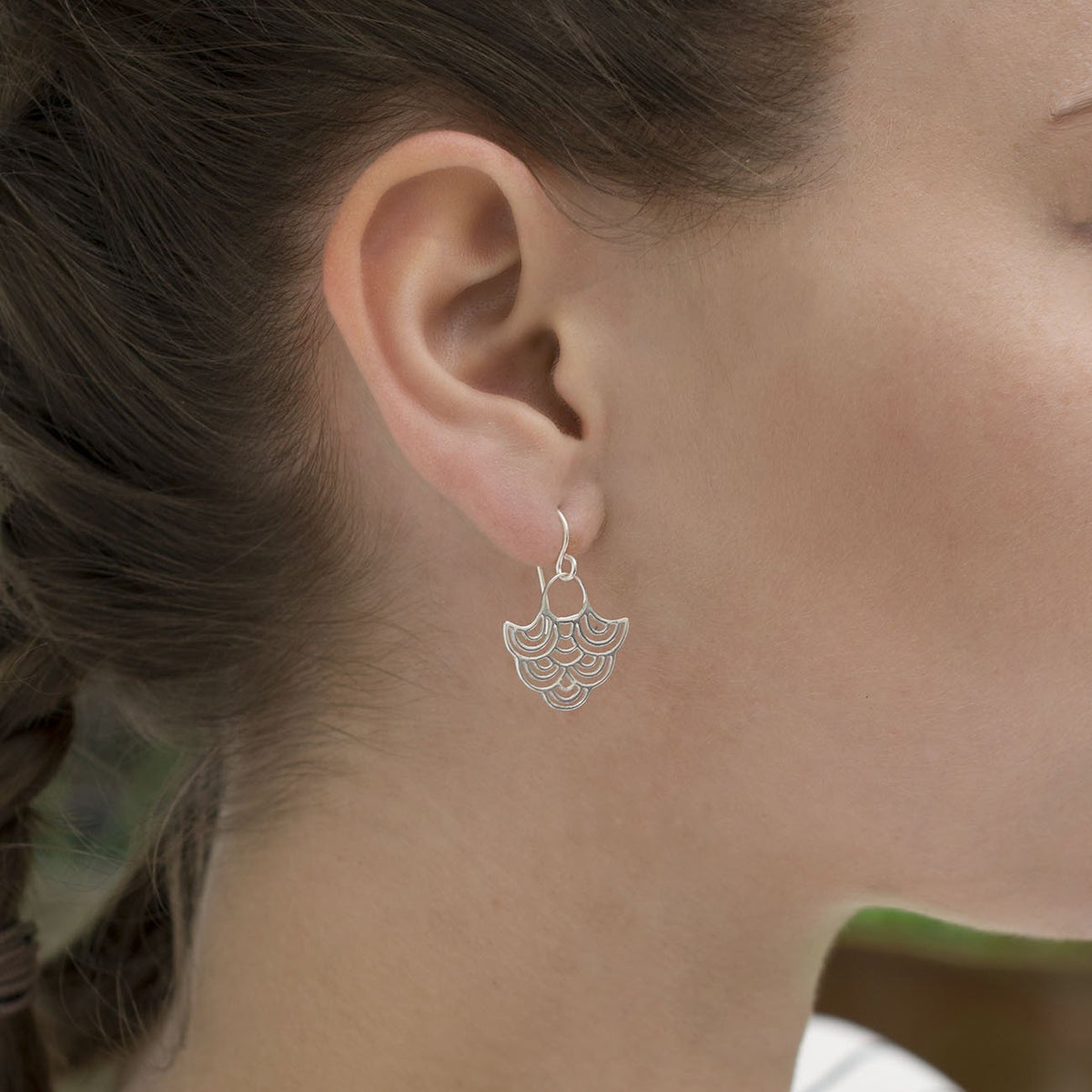 Sterling Silver Dangly River Ripples Earrings