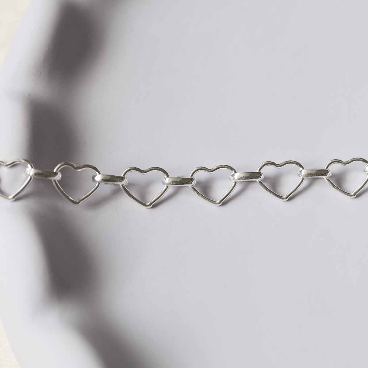 Sterling Silver Heart Link Bracelet