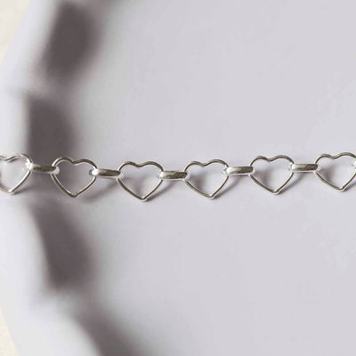 MV1339B STERLING SILVER HEART LINK BRACELET 2