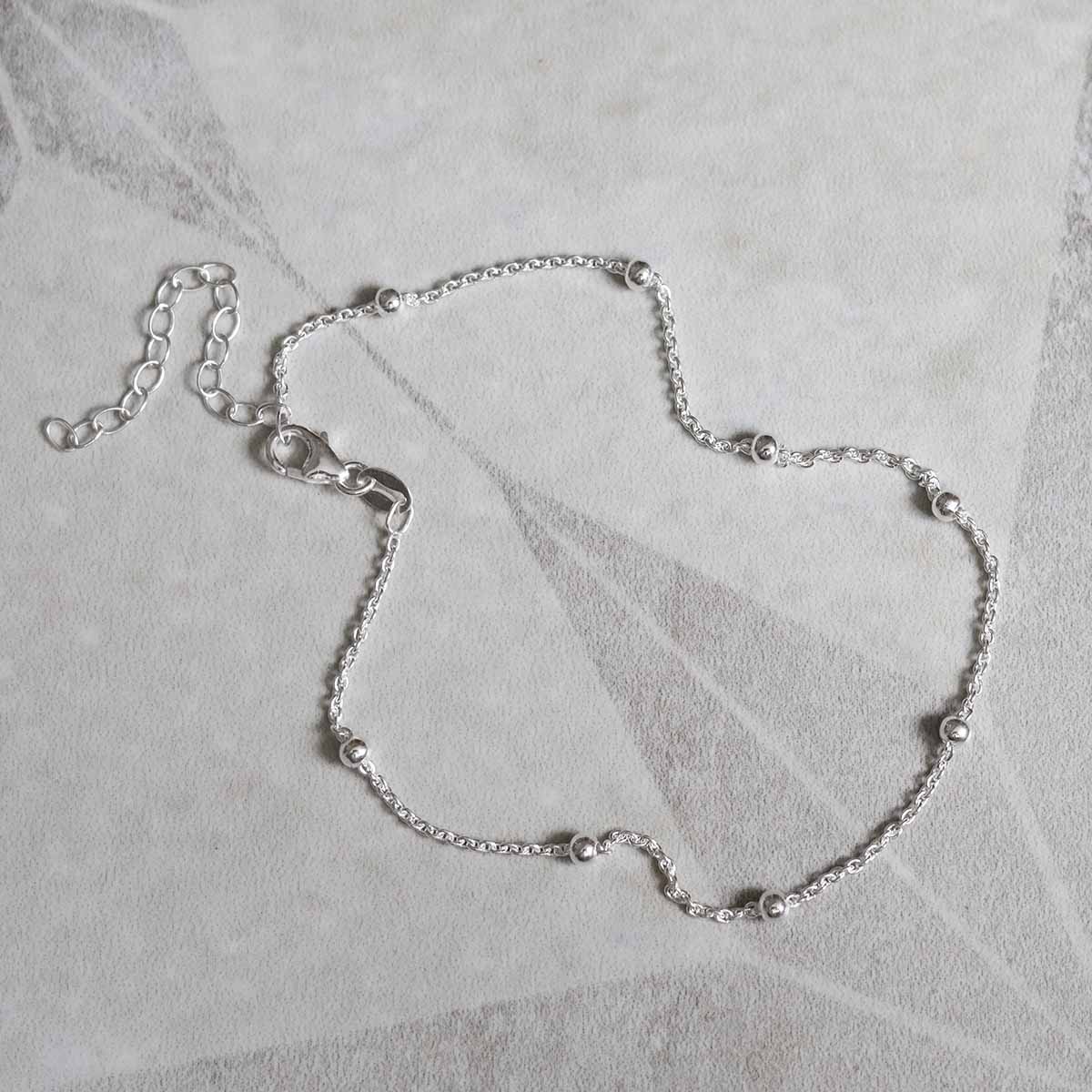 Sterling Silver Satellite Anklet