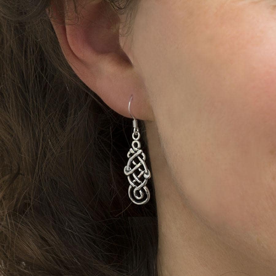 Sterling Silver Celtic Coventina Dangly Earrings