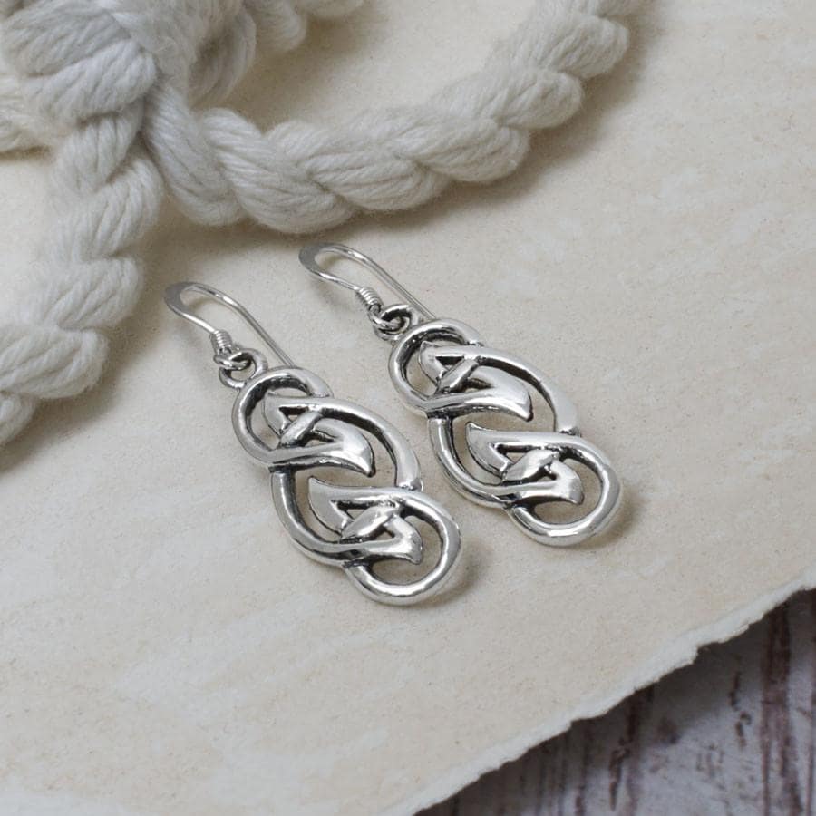 Sterling Silver Eternal Flames Dangly Earrings