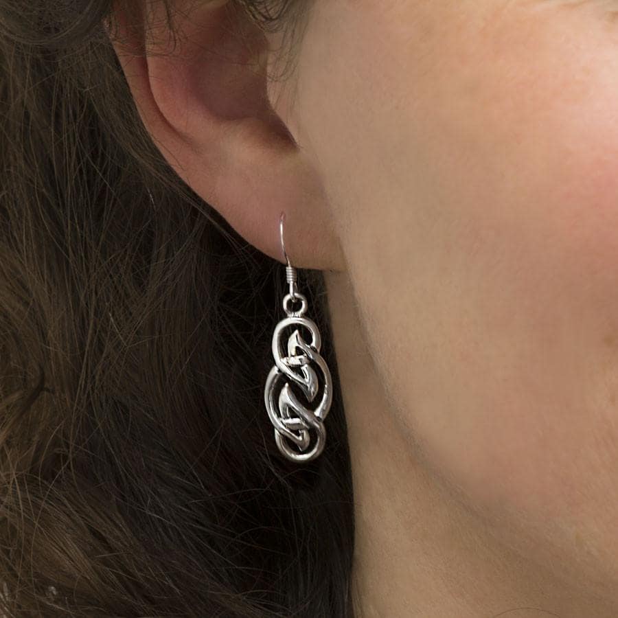 Sterling Silver Eternal Flames Dangly Earrings