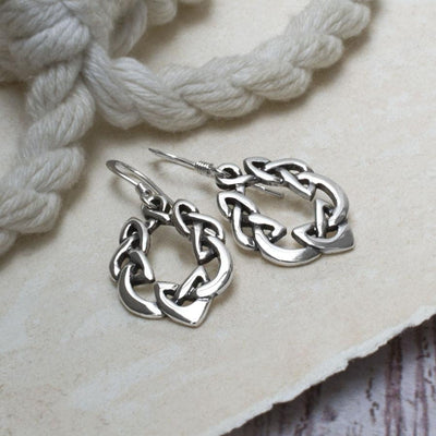 MC233 STERLINGSILVERCELTICLOVELOOPEARRINGS 001