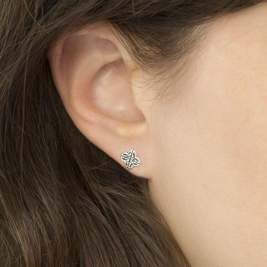 Sterling Silver Small Celtic Square Stud Earrings