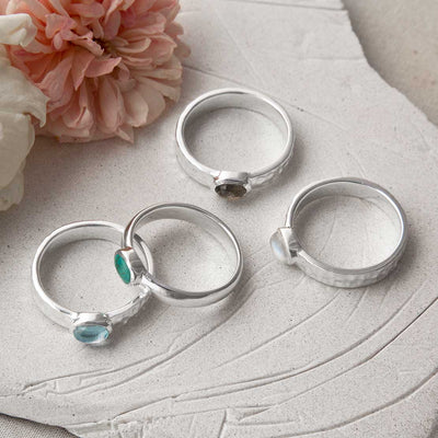 MZB133 MZB134 STERLING SILVER GEMSTONE SECRET MESSAGE RING GROUP 2