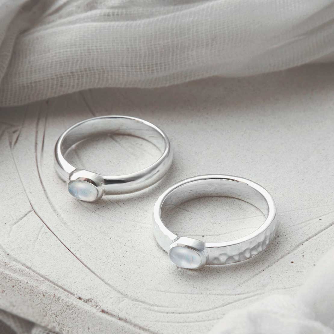 Sterling Silver Moonstone Secret Message Ring