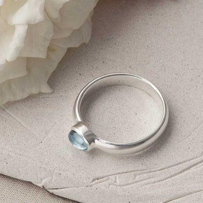 MZB133 BT STERLING SILVER BLUE TOPAZ SECRET MESSAGE RING 2