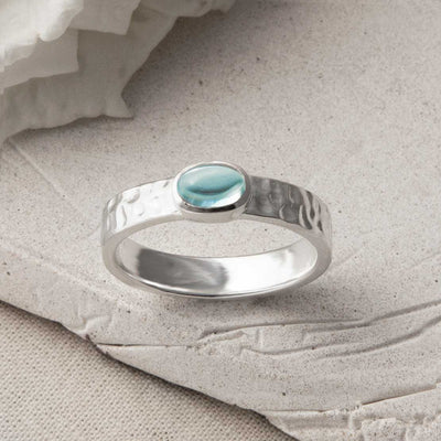 MZB134 BT STERLING SILVER BLUE TOPAZ SECRET MESSAGE RING 2